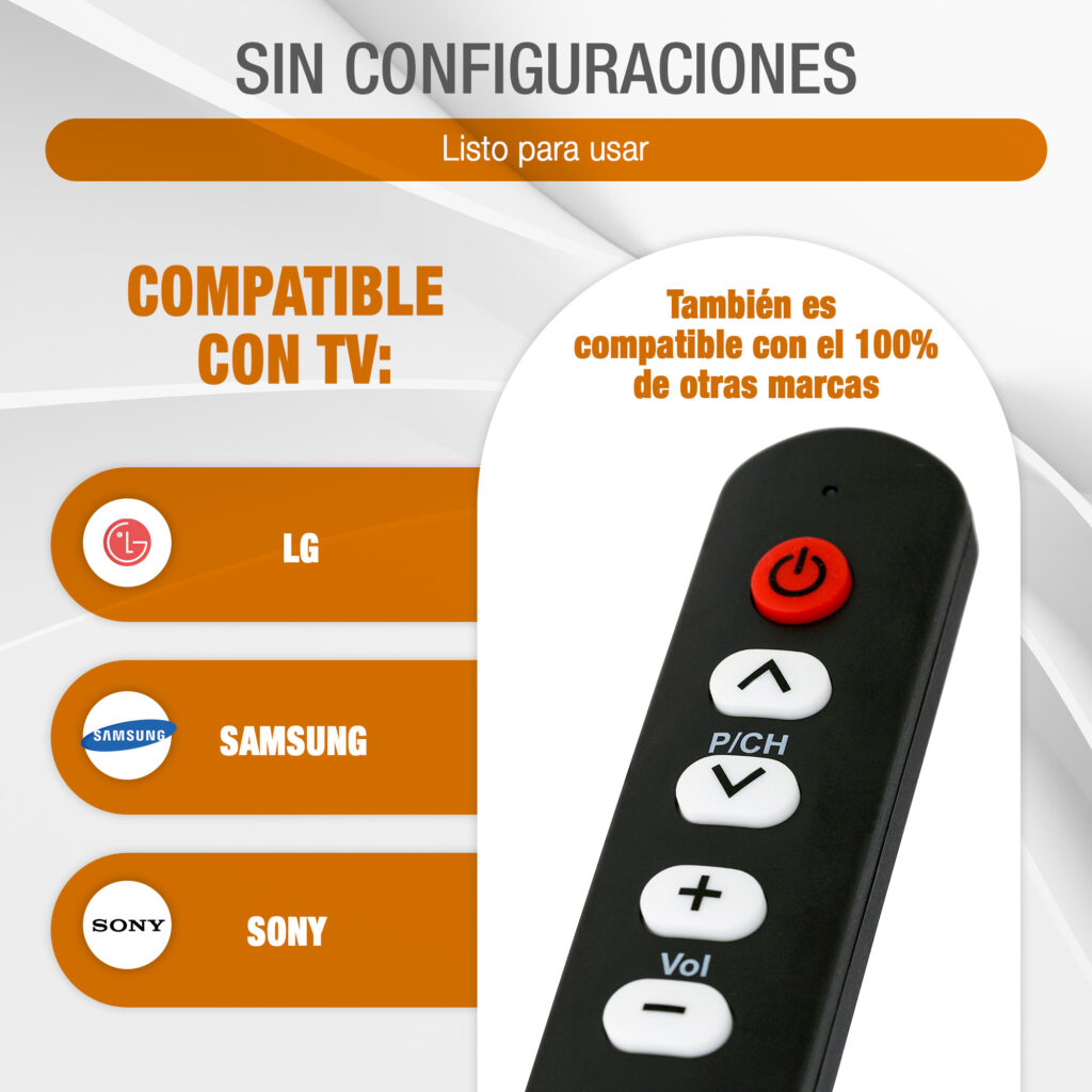 Mando de TV para Personas Mayores
