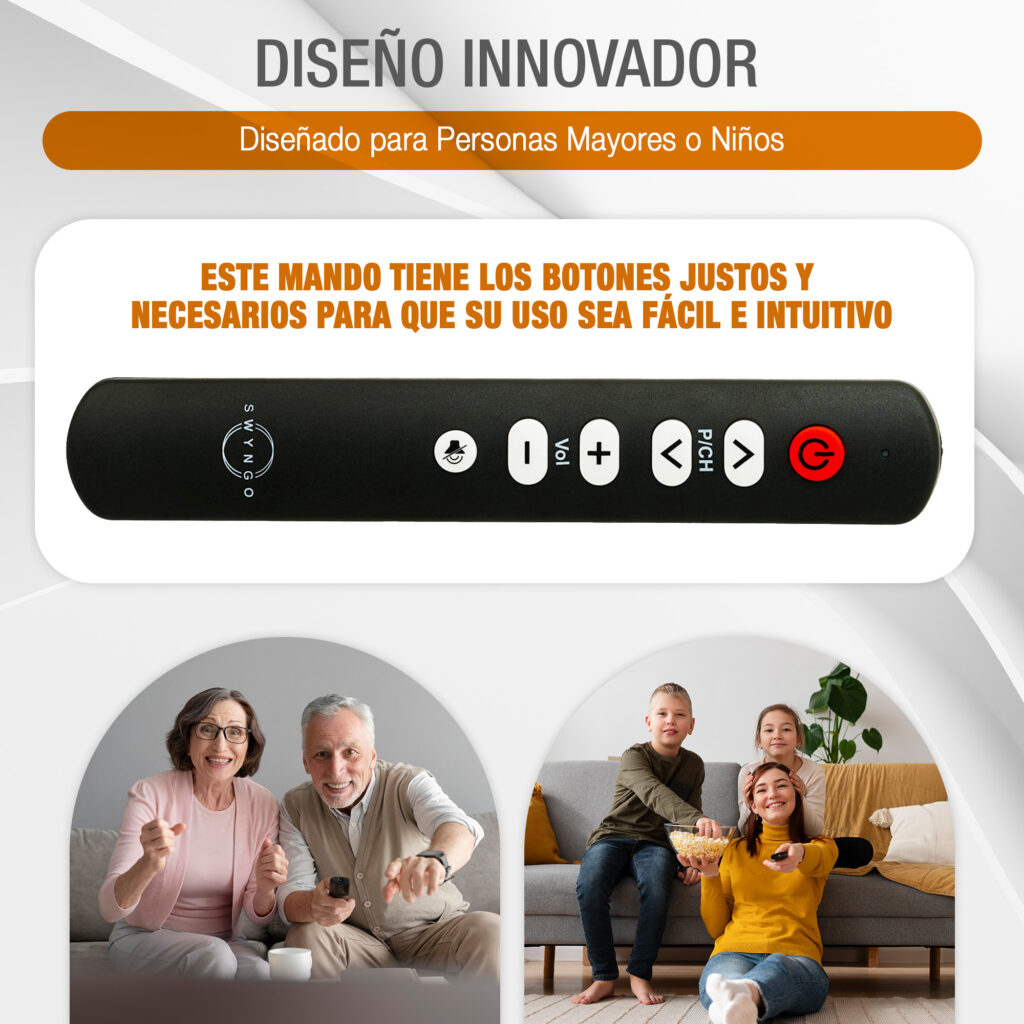 Mando de TV para Personas Mayores